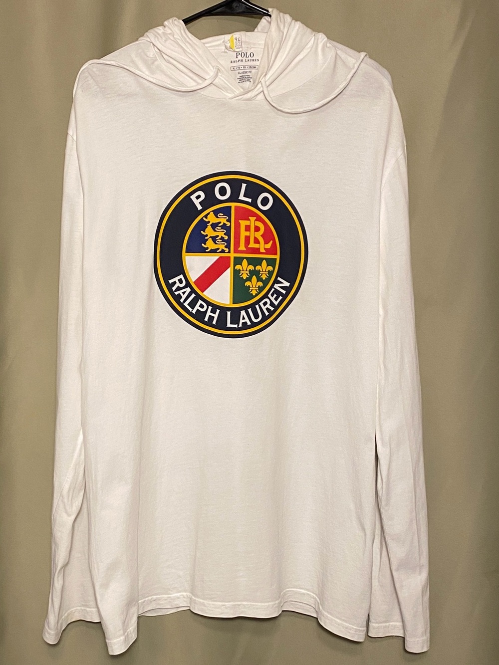 Polo Ralph Lauren Classic Fit Big Cookie Crest Logo Hoodie Lightweight Men’s XL